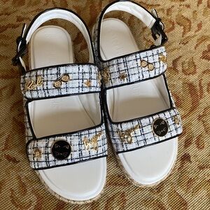 Karl Lagerfeld Women's Black and White Sandals